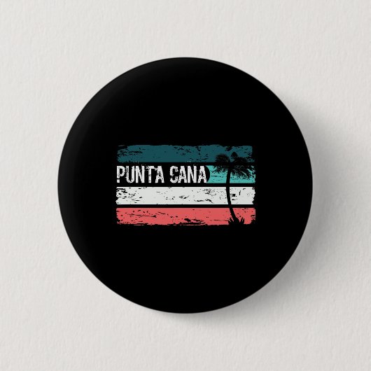 Retro Punta Cana abgenutzt Button (Vorderseite)
