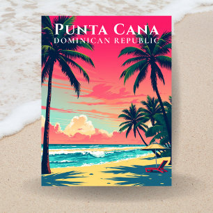 Retro Punta Cana Dominikanische Republik Strand Re Postkarte
