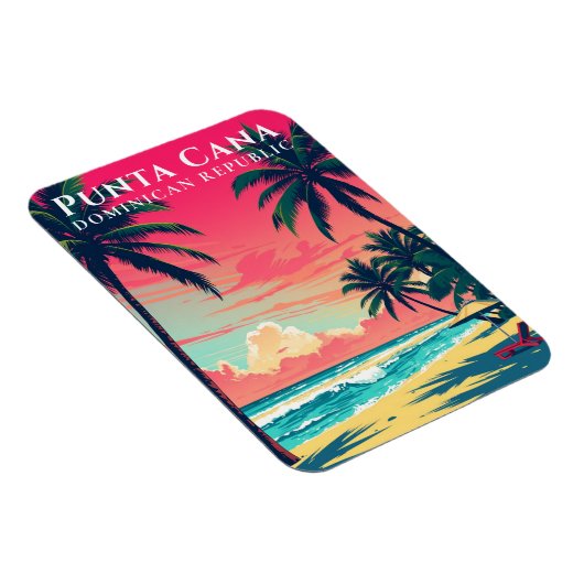 Retro Punta Cana Souvenir Dominikanische Republik Magnet (Rechte Seite)