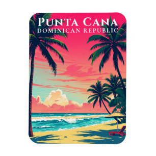 Retro Punta Cana Souvenir Dominikanische Republik  Magnet