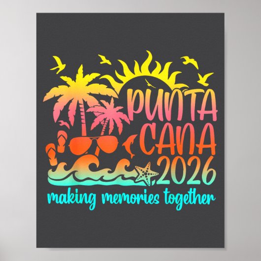 Retro Punta Vacation Cana Making Memories Together Poster (Vorne)