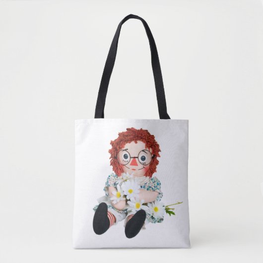 Retro-Puppe mit zartem Bouquet Tasche (Vorderseite)