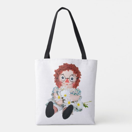 Retro-Puppe mit zartem Bouquet Tasche (Rückseite)
