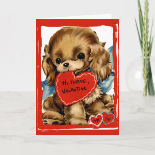 Retro Puppy Hi There Valentine Card Feiertagskarte
