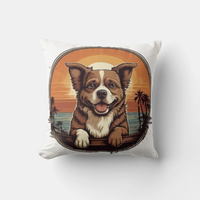 Retro Puppy Kissen (Vorderseite)