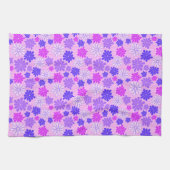 Retro Purple Blumen Geschirrtuch (Horizontal)