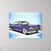 Retro Purple Classic Car Side Pop Art Leinwanddruck (Vorderseite)