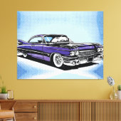 Retro Purple Classic Car Side Pop Art Leinwanddruck (Insitu (Wohnzimmer))