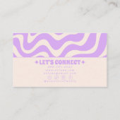 Retro Purple Cream 70s Boho Groovy Funky Trendy Visitenkarte (Rückseite)