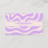 Retro Purple Cream 70s Boho Groovy Funky Trendy Visitenkarte (Vorderseite)