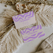 Retro Purple Cream 70s Boho Groovy Funky Trendy Visitenkarte