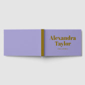 Retro Purple Gold Cute Aesthetic Custom Graduation Gästebuch (Voll)