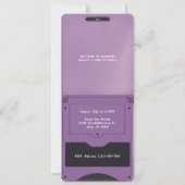 Retro Purple Handheld Gaming II Birthday Einladung (Rückseite)