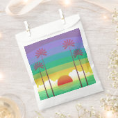 Retro Purple Sunset Palm Trees Art Geschenktütchen (Ausgeschnitten)