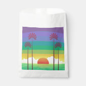 Retro Purple Sunset Palm Trees Art Geschenktütchen (Vorderseite)