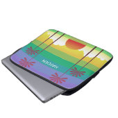 Retro Purple Sunset Palm Trees Art Personalised Laptopschutzhülle (Vorne Knopf)