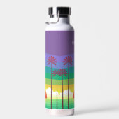 Retro Purple Sunset Palm Trees Art Personalised Trinkflasche (Rechts)