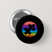 Retro Puzzle Herzautismus Bewusstsein Männer Fraue Button (Vorne & Hinten)