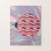 Retro Puzzle hübsch Pink Weihnachtsschmuck (Vertikal)