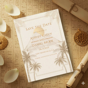 Retro Pyramiden von Giza Ägypten Destination Hochz Save The Date
