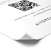 Retro-QR-Code Digital-Gästebuch Hochzeitsschild Poster (Ecke)