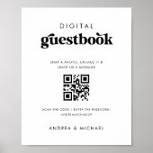 Retro-QR-Code Digital-Gästebuch Hochzeitsschild Poster (Vorne)