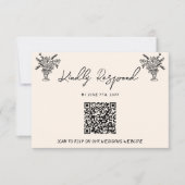 Retro QR Code Handgeschriebene Gezeichnet Quirky-H RSVP Karte (Vorderseite)