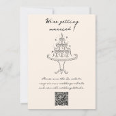 Retro QR Code Handgezeichnet Geschriebene Quirky H Einladung (Rückseite)