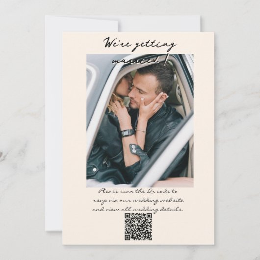 Retro QR Code Handgezeichnete Geschriebene Fun Fot Einladung (Rückseite)