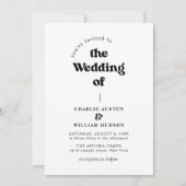 Retro QR Code in einer Hochzeit Einladung (Vorderseite)