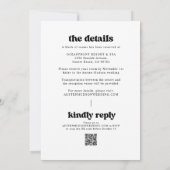 Retro QR Code in einer Hochzeit Einladung (Rückseite)