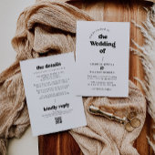 Retro QR Code in einer Hochzeit Einladung