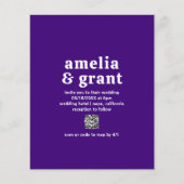 Retro QR Code Lila Budget Einladung Flyer (Vorne)