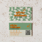 Retro-QR-Code psychedelisch groovy kariert einziga Visitenkarte