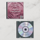 Retro-QR-Code Rosa Musik-CD-Hülle Quadratische Visitenkarte (Vorne/Hinten)