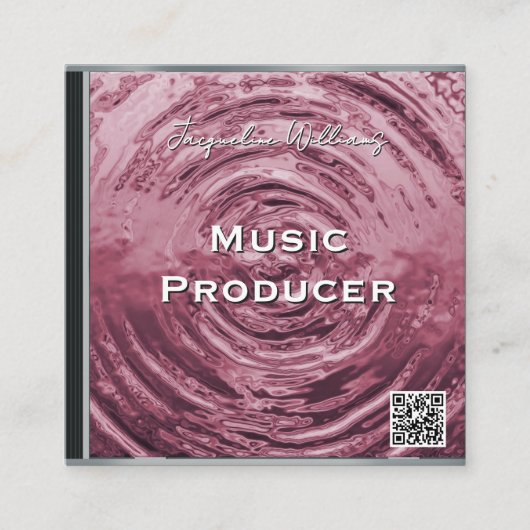 Retro-QR-Code Rosa Musik-CD-Hülle Quadratische Visitenkarte (Vorderseite)
