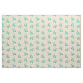 Retro Quad Roller Skate Aquamarin und Tan Gemuster Stoff (Fat Quarter (45,7 x 55,9 cm))