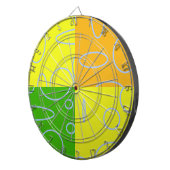 Retro Quad Yellow Green Orange Geometric Dartscheibe (Vorderseite rechts)
