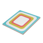 Retro Quadrat Blau Weiß Orange Grün Fliese (Seite)