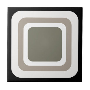 Retro Quadrat Schwarz Grau Weiß Fliese