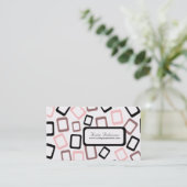 Retro Quadrat-Visitenkarten Visitenkarte (Stehend Vorderseite)