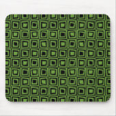 Retro Quadrate - Avocado-Grün auf Schwarzem Mousepad (Vorne)