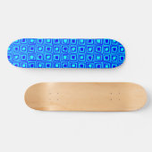 Retro-Quadrate - Blau auf Cyan Skateboard (Horizontal)
