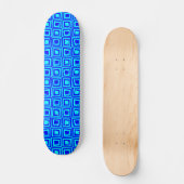 Retro-Quadrate - Blau auf Cyan Skateboard (Vorderseite)