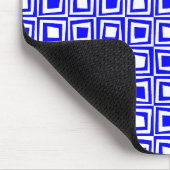 Retro-Quadrate - Blau auf Weiß Mousepad (Ecke)