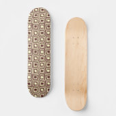 Retro-Quadrate - braun auf Creme Skateboard (Vorderseite)