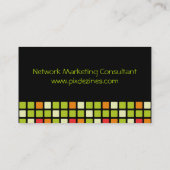 Retro-Quadrate Business Card Schwarzer Hintergrund Visitenkarte (Rückseite)