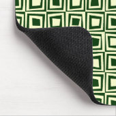 Retro-Quadrate - Creme auf dunkelgrün Mousepad (Ecke)