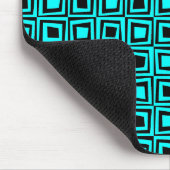 Retro-Quadrate - Cyan und Black Mousepad (Ecke)