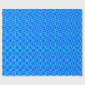 Retro-Quadrate - Cyan und Blau Geschenkpapier (Flach)